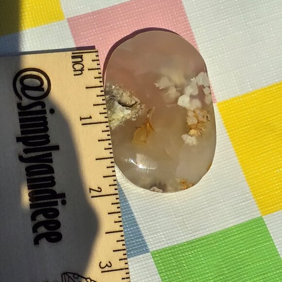 Flower Agate Crystal Palm Stone [E] - Picture 3 of 6